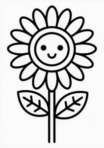Simple Sunflower Coloring In 7