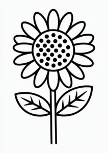 Simple Sunflower Coloring In 8