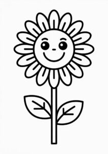Simple Sunflower Coloring In 9