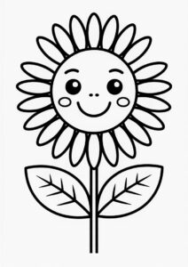 Simple Sunflower Coloring Sheet 1