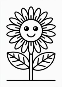 Simple Sunflower Coloring Sheet 2