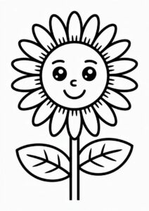 Simple Sunflower Coloring Sheet 3
