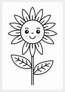 Simple Sunflower Coloring Sheet 4