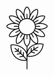 Simple Sunflower Coloring Sheet 5