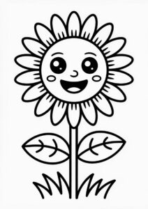 Simple Sunflower Coloring Sheet 6