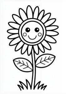 Simple Sunflower To Color 1