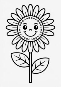 Simple Sunflower To Color 3