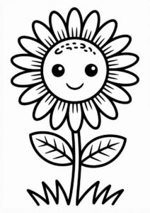 Simple Sunflower To Color 4