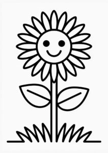 Simple Sunflower To Color 5