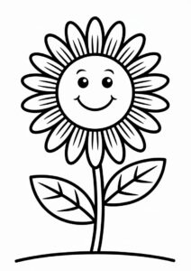 Simple Sunflower To Color 6