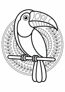 Simple Toucan Coloring Page Mandala 5