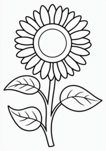 Small Outline Of A Sunflower 2