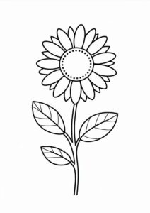 Small Outline Of A Sunflower 3