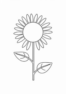 Small Outline Of A Sunflower 4