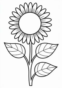 Small Outline Of A Sunflower 5