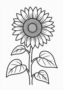 Small Outline Of A Sunflower 6