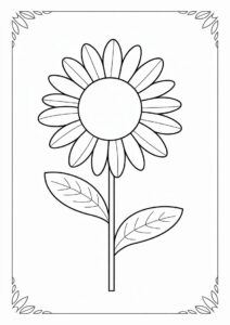 Small Outline Of A Sunflower 7