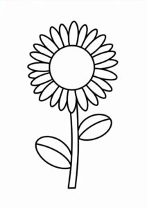 Small Outline Of A Sunflower 8