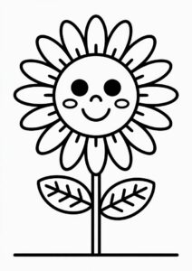 Sunflower Coloring Sheet For Kids 1