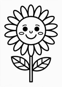 Sunflower Coloring Sheet For Kids 2