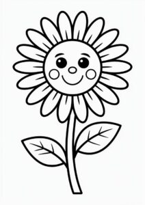 Sunflower Coloring Sheet For Kids 3