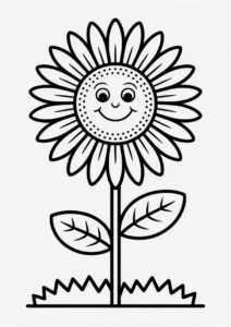 Sunflower Coloring Sheet For Kids 4