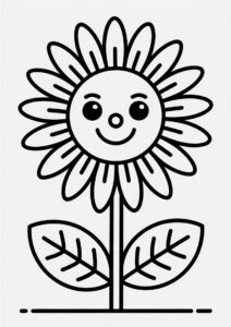 Sunflower Coloring Sheet For Kids 5