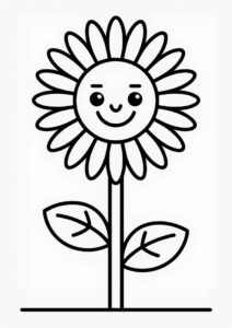 Sunflower Coloring Sheet For Kids 6