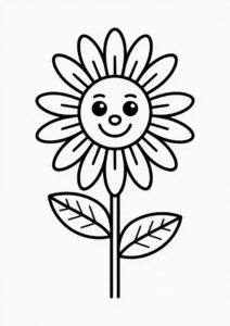 Sunflower Coloring Sheet For Kids 7