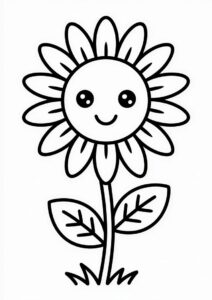 Sunflower Coloring Sheet For Kids 8