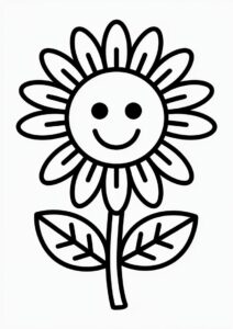 Sunflower Coloring Sheet For Kids 9