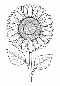 Sunflower Outline Coloring Sheet 1