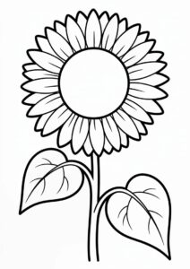Sunflower Outline Coloring Sheet 2