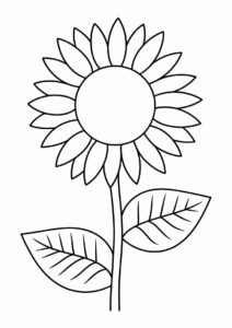 Sunflower Outline Coloring Sheet 4