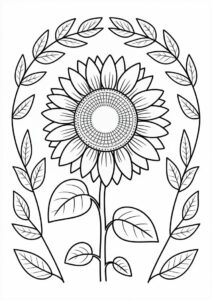 Sunflower Surrounded By Leaves 10