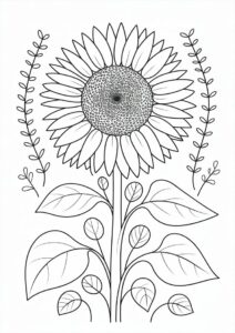 Sunflower Surrounded By Leaves 7