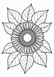 Sunflower Surrounded By Leaves 9