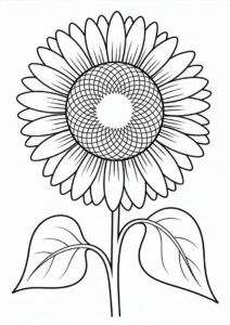Sunflower With Big Petals For Coloring 3