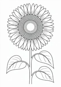 Sunflower With Big Petals For Coloring 4