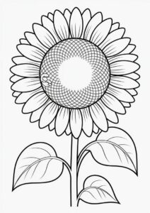 Sunflower With Big Petals For Coloring 6