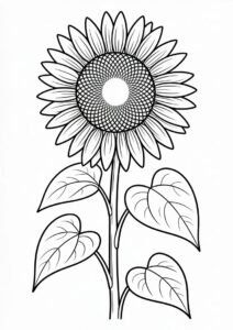 Tall Sunflower With Seeds Coloring In 1