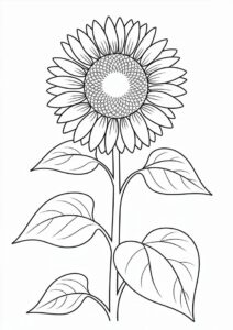Tall Sunflower With Seeds Coloring In 2