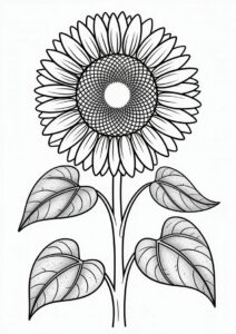 Tall Sunflower With Seeds Coloring In 4