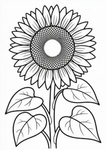 Tall Sunflower With Seeds Coloring In 5