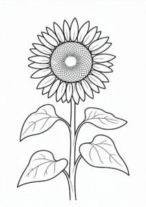 Tall Sunflower With Seeds Coloring In 6