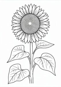 Tall Sunflower With Seeds Coloring In 7