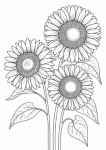 Three Big Beautiful Sunflowers 10