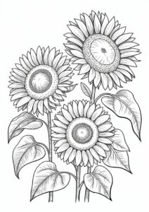 Three Big Beautiful Sunflowers 11