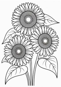 Three Big Beautiful Sunflowers 12