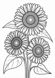 Three Big Beautiful Sunflowers 16
